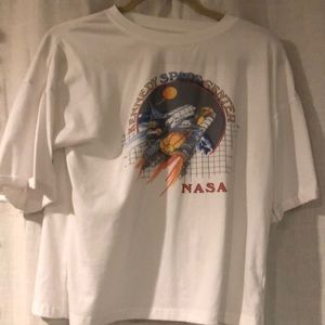 White graphic NASA t shirt